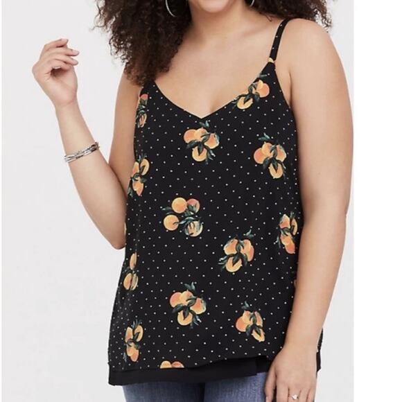 torrid Tops - Torrid Polka Dot Orange Print Swing Tank Plus Size 2X